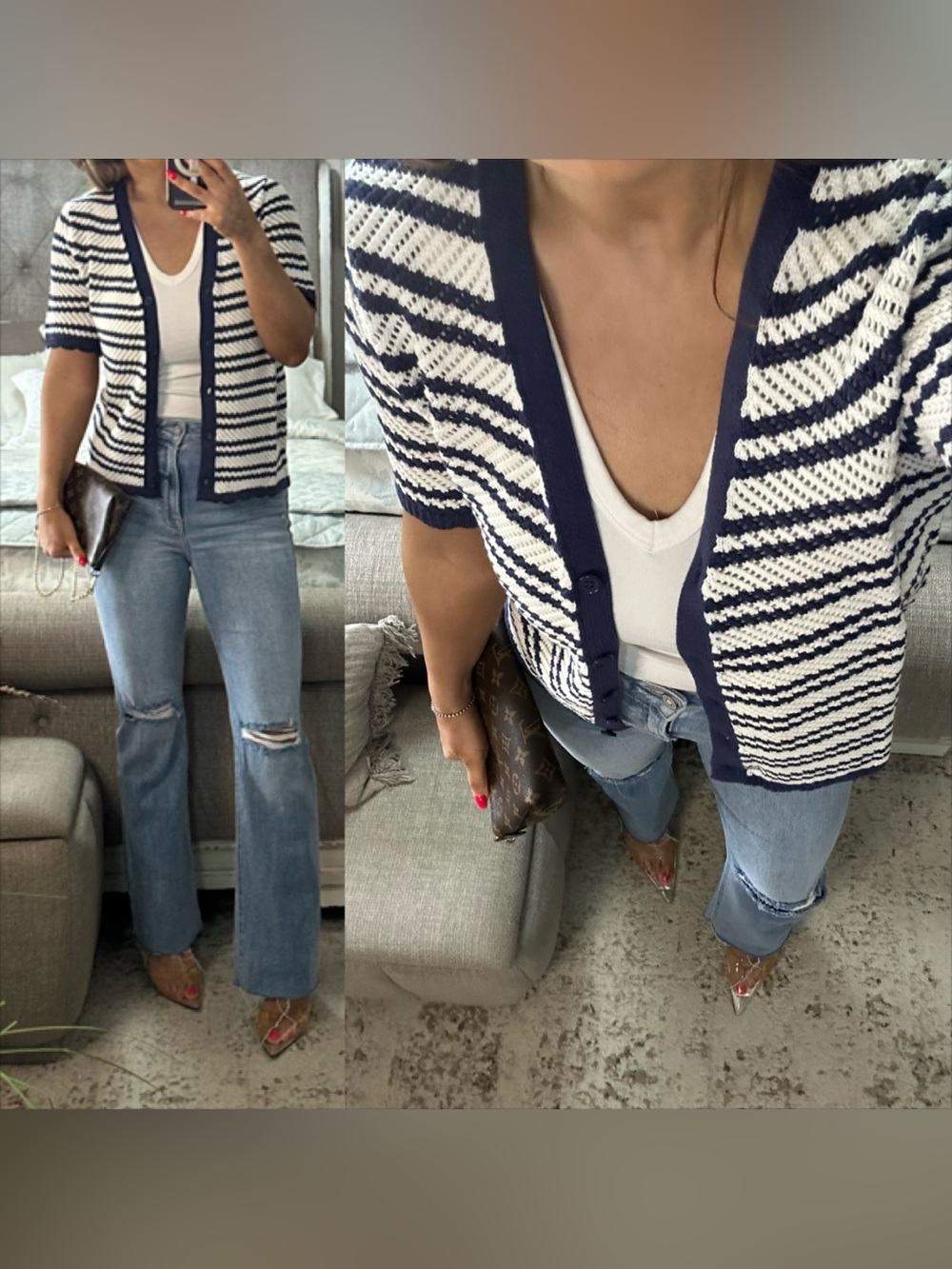 New🌺 Coastal Chic Striped Knit Cardigan